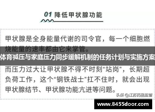 体育减压与家庭压力同步缓解机制的任务计划与实施方案
